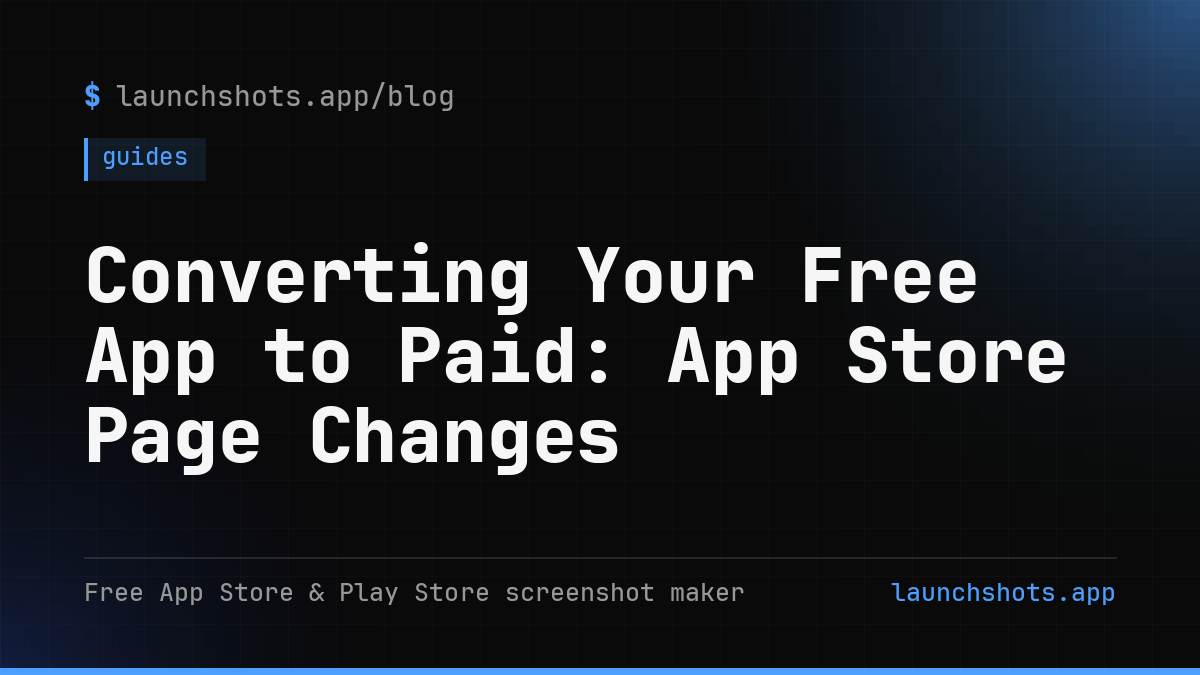 Converting Your Free App to Paid: App Store Page Changes