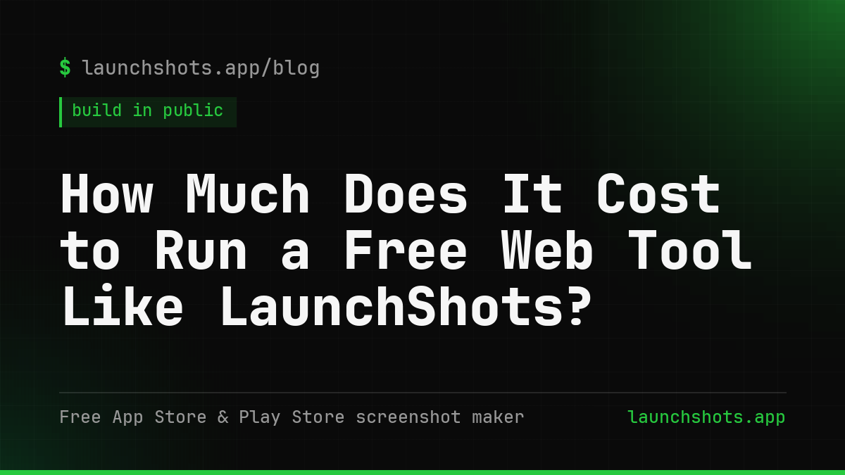 How Much Does It Cost to Run a Free Web Tool Like LaunchShots?