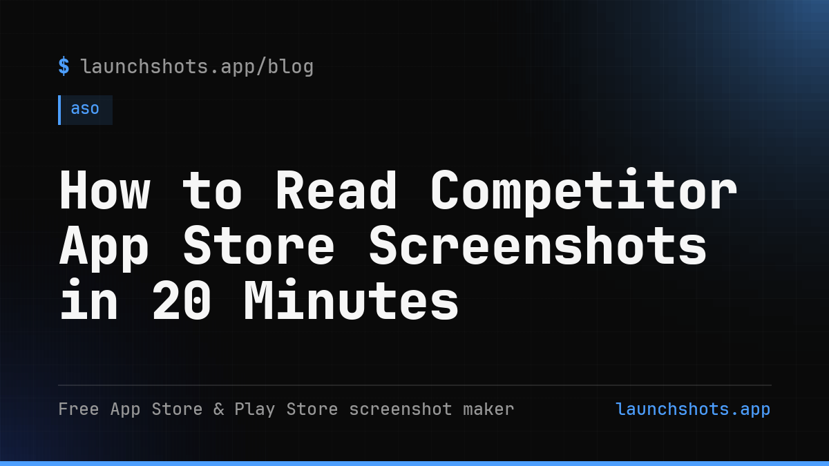 How to Read Competitor App Store Screenshots in 20 Minutes