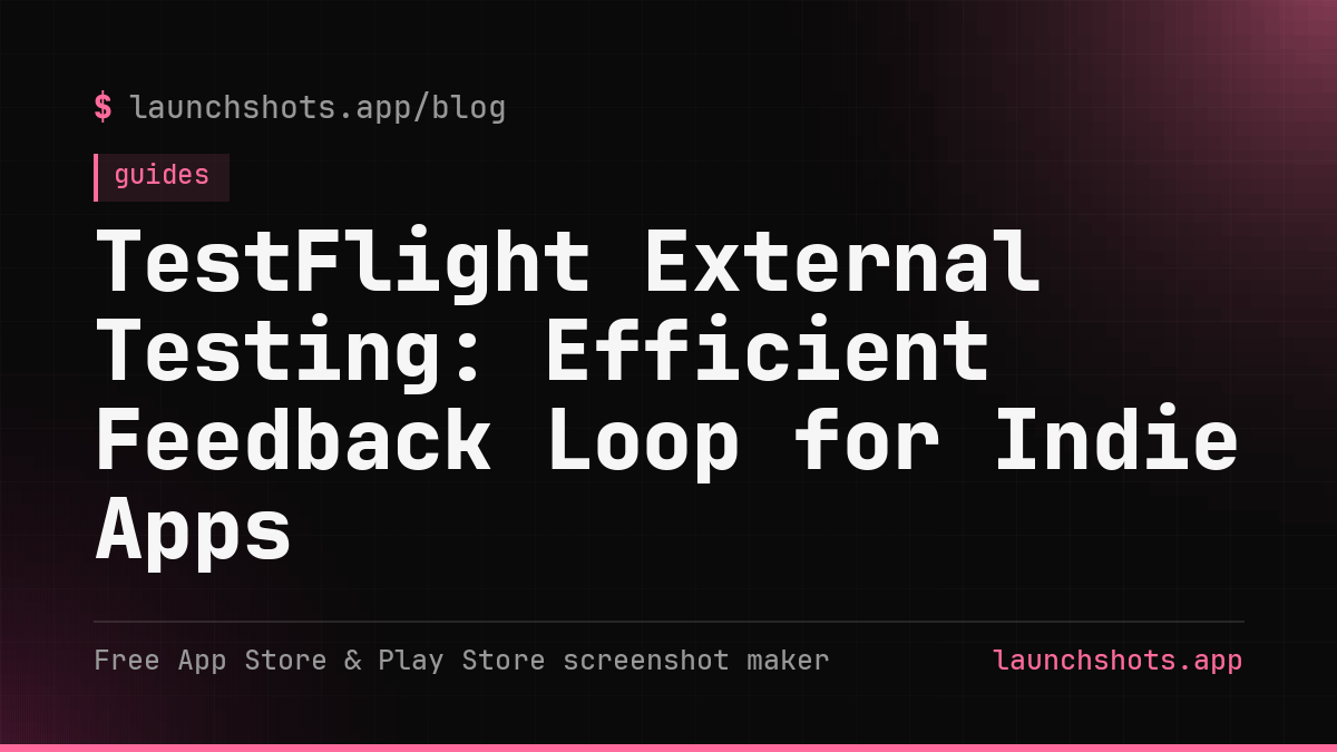 TestFlight External Testing: Efficient Feedback Loop for Indie Apps
