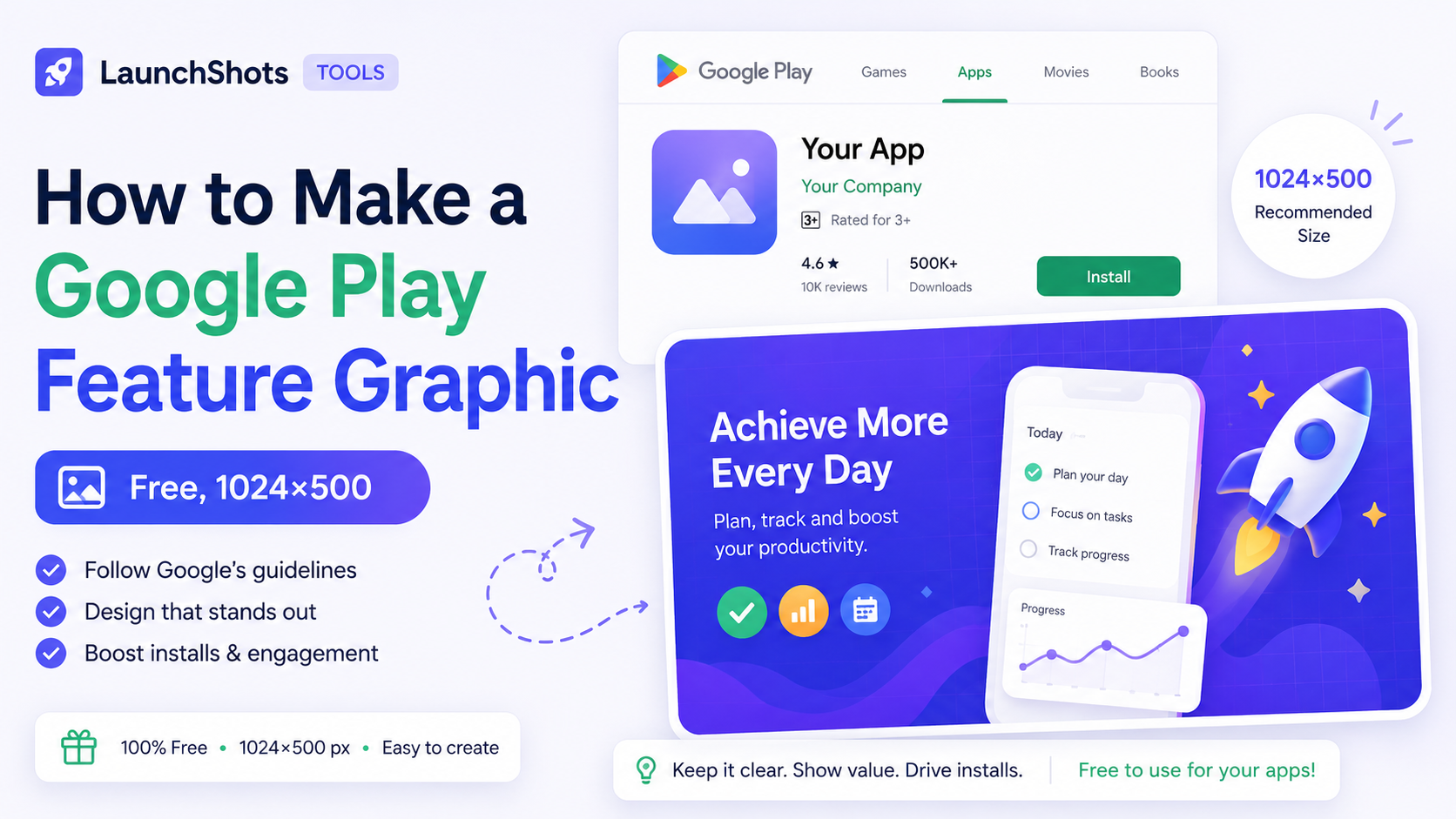 How to Make a Google Play Feature Graphic (Free, 1024×500)